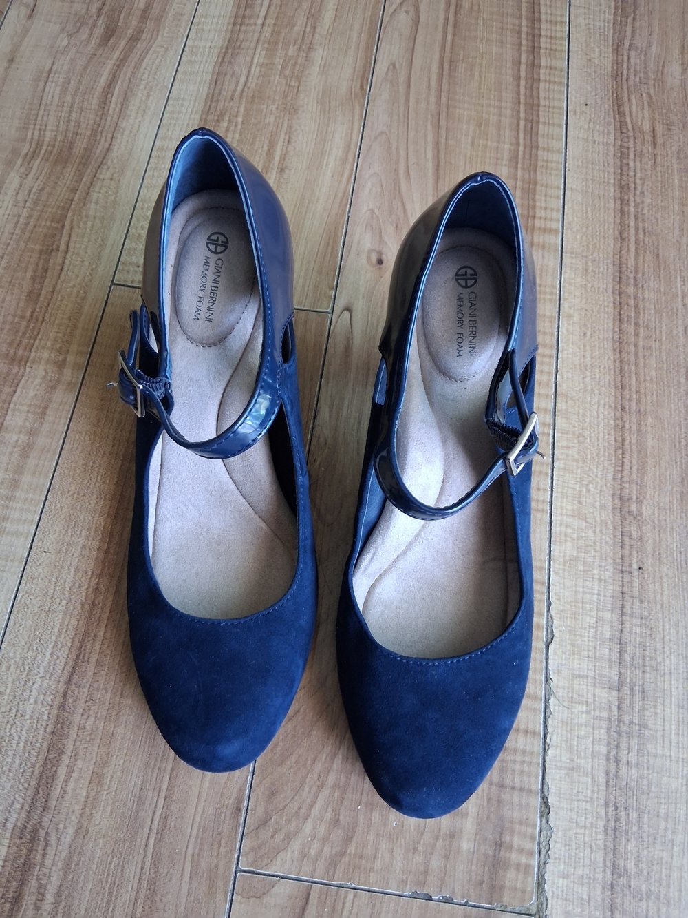 Giani Bernini Navy Suede Mary Jane Pumps